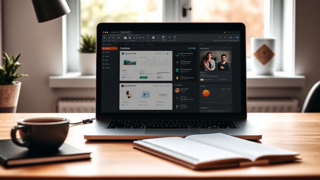 Microsoft 365 apps and security tools in use on a laptop